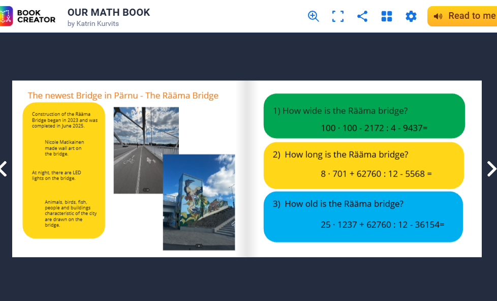 Matematička knjiga -Frendship bridge through the screen.